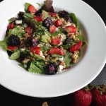 Strawberry, Blackberry and Walnut Salad with Feta