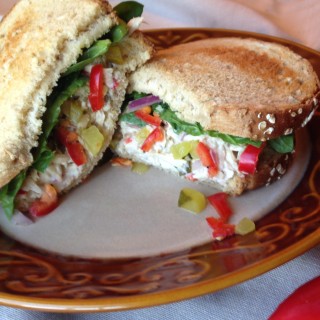 Tuna Salad Sandwich with Relish and Peppers