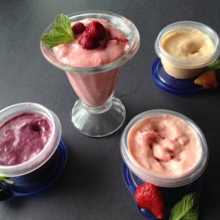 Creamy Fruit and Yogurt Ice Cream Cups