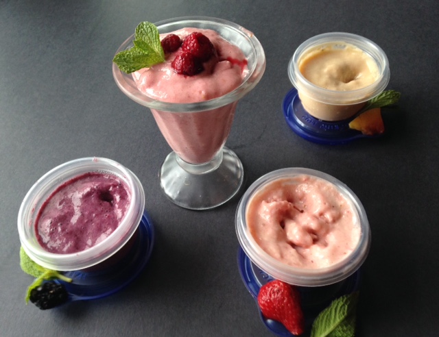 Creamy Fruit and Yogurt Ice Cream cups